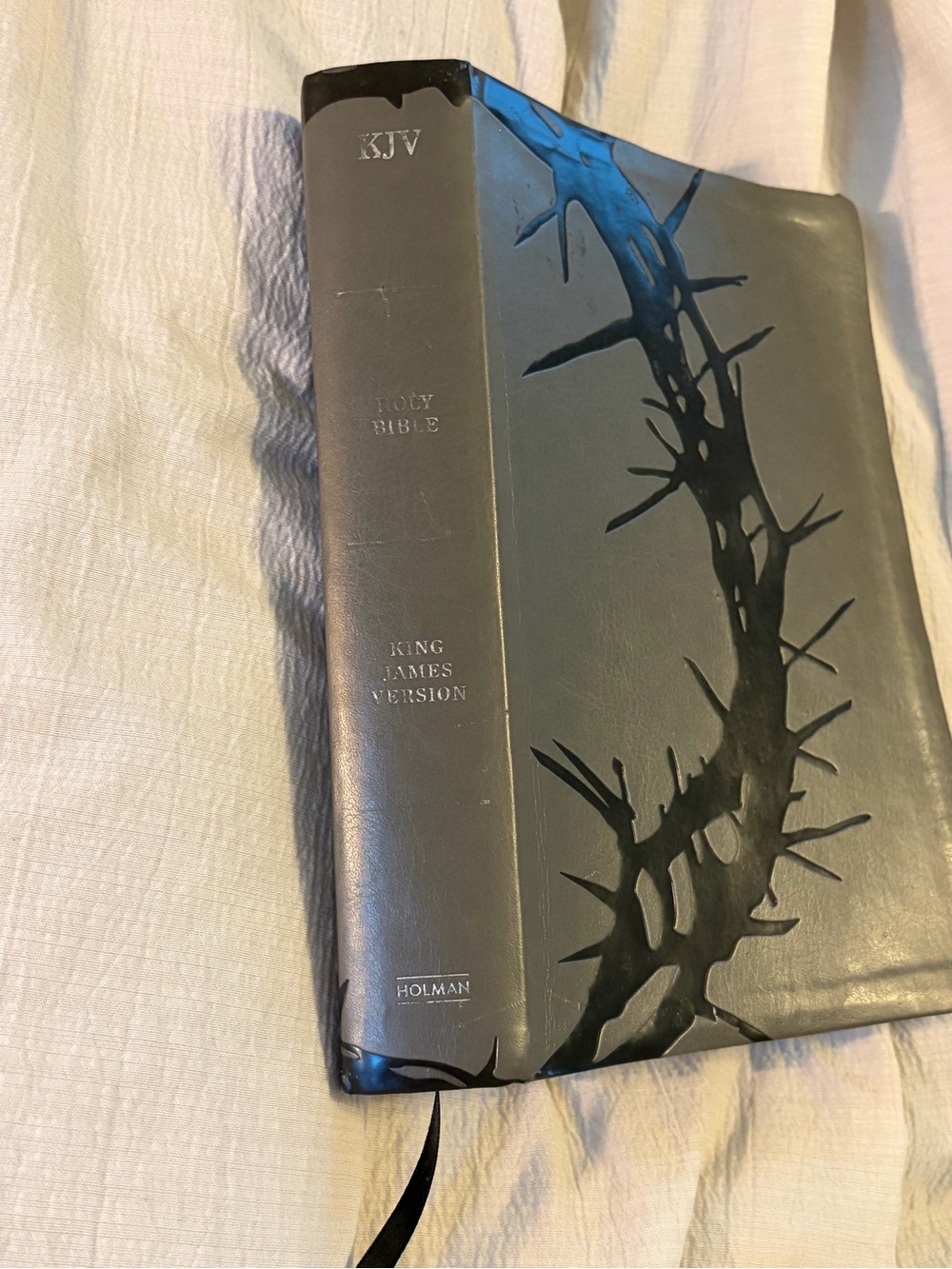 KJV Holy Bible - Black Crown of Thorns Design